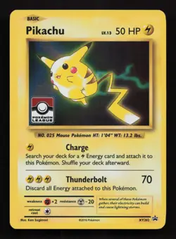 2016 Pikachu XY202 Black Star Promo English Holo Pokemon League - Image 1