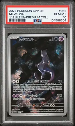 2023 POKEMON SVP EN-SV BLACK STAR PROMO 151 ULTRA-PREM COLL #052 MEWTWO PSA 10 - Image 1