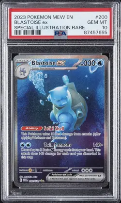2023 POKEMON MEW EN-151 SPECIAL ILLUSTRATION RARE #200 BLASTOISE EX PSA 10 - Image 1