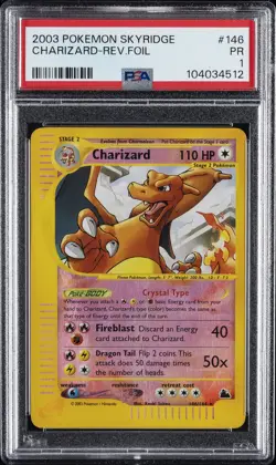 2003 POKEMON SKYRIDGE #146 CHARIZARD-REVERSE FOIL PSA 1 - Image 1