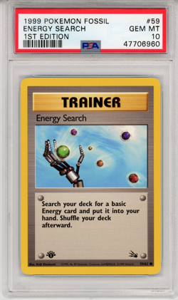 1999 POKEMON FOSSIL ENERGY SEARCH 1ST EDITION- PSA 10 - GEM MT #59 59/62 GENUINE - Image 1