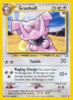Pokemon - Granbull - 37/111 - Uncommon - Unlimited Edition - Neo Genesis - LP - Image 1