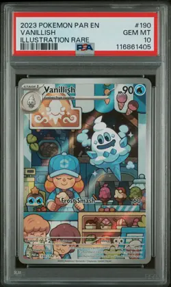 2023 POKEMON PAR EN-PARADOX RIFT ILLUSTRATION RARE #190 VANILLISH PSA 10 - Image 1