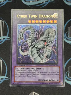 Yugioh Cyber Twin Dragon CRV-EN035 Ultimate Rare 1st Edition - Image 1