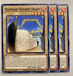 Yugioh! 3x Gunkan Suship Shari DAMA-EN011 Common 1st Ed NM - Image 1