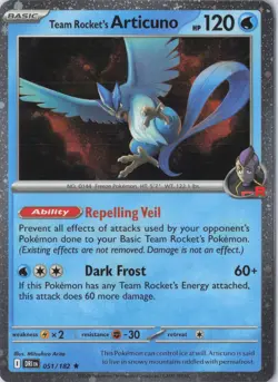Team Rockets Articuno Holo Rare Card 051/182 Destined Rivals Promo Cosmos Holo - Image 1