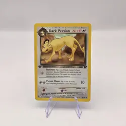 Dark Persian - 42/82 Holo Rare Team Rocket 1st Edition Pokemon TCG Card Vintage - Image 1