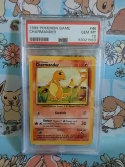 Charmander Base Set 1999 Pokemon Card PSA 10 Common WOTC 46/102 - Image 1
