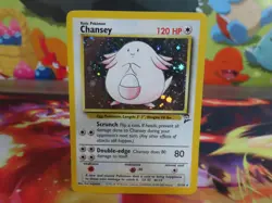 Chansey Base Set 2 Holo Card LP Vintage 2000 Original Collectible Pokemon - Image 1
