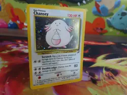Chansey Base Set 2 Holo Card LP Vintage 2000 Original Collectible Pokemon - Image 2