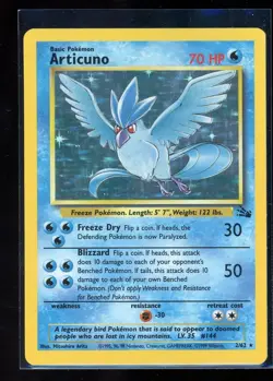 Pokemon - Articuno [1999 WOTC] #2/62 Holo Rare (NM-MT) - Fossil Set - Image 1