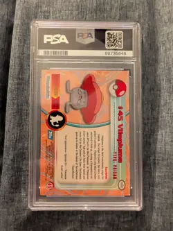 1999 Topps Pokemon Vileplume #45 TV Animation Edition Series 1, Blue Logo - Image 2