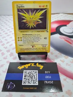 Zapdos 15/62 Fossil Set HOLO/FOIL RARE Unlimited Pokemon WOTC TCG 1999 Damage - Image 1