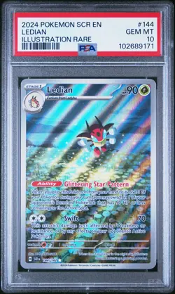 2024 POKEMON SCR EN-STELLAR CROWN ILLUSTRATION RARE #144 LEDIAN PSA 10 - Image 1