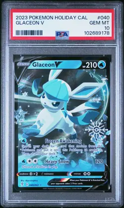 2023 POKEMON HOLIDAY CALENDAR #040 GLACEON V PSA 10 - Image 1