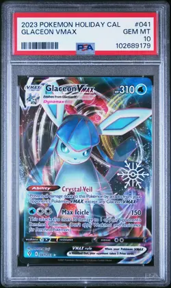2023 POKEMON HOLIDAY CALENDAR #041 GLACEON VMAX PSA 10 - Image 1