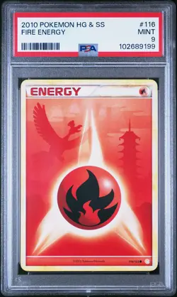 2010 POKEMON HEARTGOLD & SOULSILVER #116 FIRE ENERGY PSA 9 - Image 1