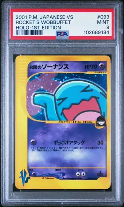 2001 POKEMON JPN VS 1ST ED #093 ROCKET'S WOBBUFFET-HOLO PSA 9 - Image 1