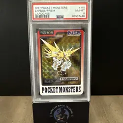 1997 POCKET MONSTERS CARDDASS #145 ZAPDOS-PRISM PSA 8 - Image 1