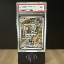 Graded PSA 9 2023 Pokemon Mew EN Machoke Illustration Rare #177 - Image 1