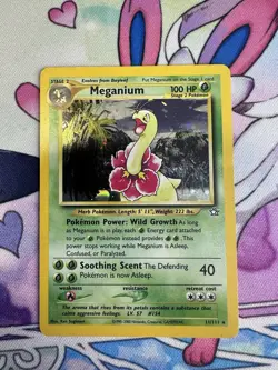 Pokemon TCG Meganium Neo Genesis Holo Rare Card #11/111 - Image 1