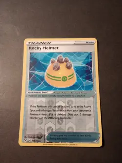 Pokemon Vivid Voltage Rocky Helmet Reverse Holo Uncommon Trainer Card 159/185 NM - Image 1
