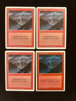 Lightning Bolt x4 [Three Revised One 4th ed] Magic MTG Cards NM/LP - Image 1
