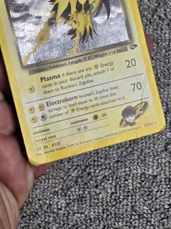 Rocket's Zapdos Holo Card Pokemon Gym Challenge 15/132 * Heavily Played See Pics - Image 4