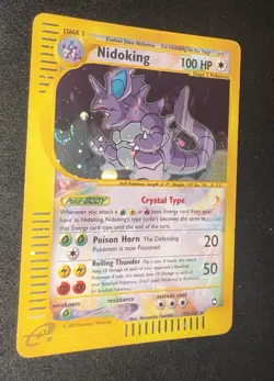 Nidoking Crystal 150/147 Aquapolis Holo Pokemon Card ENG TCG Nintendo Ita PSA - Image 3