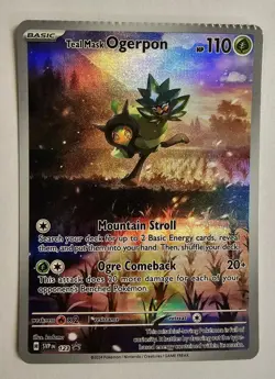**CRIMPED** Teal Mask Ogerpon 123 Sv: Scarlet & Violet Promo Cards Holo - Image 1