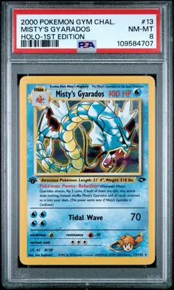 MINT 1st Edition Misty’s Gyarados PSA 8 Gym Challenge Pokemon 2000 Vintage - Image 1