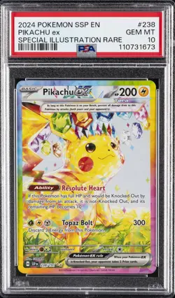2024 POKEMON SSP EN-SURGING SPARKS SPECIAL ILLUSTRATION RARE PIKACHU EX PSA 10 - Image 1