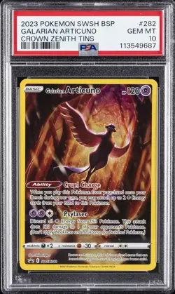 2023 POKEMON SWSH BLACK STAR PROMO CROWN ZENITH TIN GALARIAN ARTICUNO PSA 10 - Image 1
