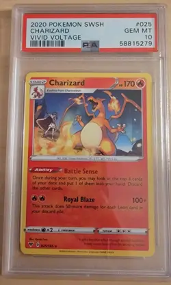 CHARIZARD - 2020 Pokemon SWSH Charizard Vivid Voltage #025 GEM PSA 10 58815279 - Image 1