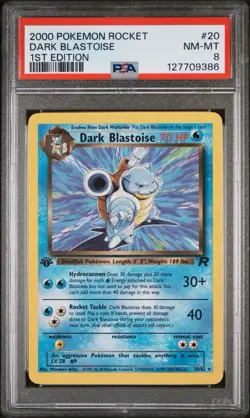 2000 POKEMON ROCKET #20 DARK BLASTOISE 1ST EDITION PSA: NM-MT 8 - Image 1