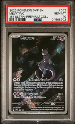 2023 POKEMON SVP EN-SV BLACK STAR PROMO 151 ULTRA-PREM COLL #052 MEWTWO PSA 10 - Image 1