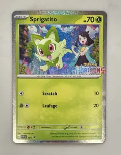 Sprigatito 191 Pokemon Horizons Stamped Foil Holo Promo Black Star NM/Mint - Image 1