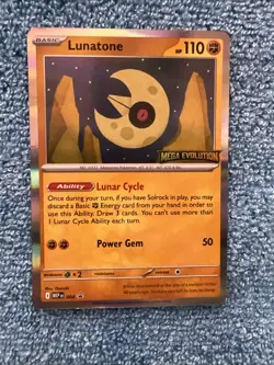 Pokemon TCG Lunatone Black Star Promo 004 NM Mega Evolution Stamped - Image 1