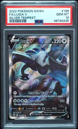 Lugia V 186 PSA 10 Gem Mint Silver Tempest Pokemon Card - Image 1