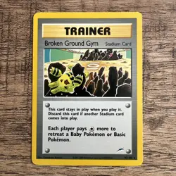 Broken Ground Gym 92/105 Neo Destiny Trainer Rare Pokemon Card Vintage TCG - Image 1