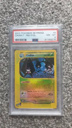 POKEMON CARD 2003 SKYRIDGE CROBAT REVERSE FOIL/HOLO #6 GRADED PSA 8 - Image 1