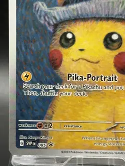 Pokemon x Van Gogh: Pikachu with Grey Felt Hat SVP 085 Promo Card EX from japan3 - Image 4