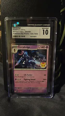 2024 Ceruledge 040/091 Stamped Pokemon Day CGC GEM MINT 10 - Image 1