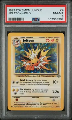 JOLTEON 4/64 Holo (PSA 8) Pokemon TCG Jungle (1999) WoTC - Image 1