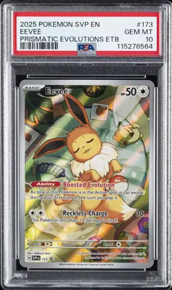 2025 POKEMON SVP EN-SV BLACK STAR PROMO #173 EEVEE PSA 10 - Image 1