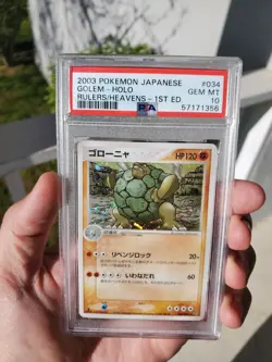 PSA 10 Golem 034/054 Holo Rulers of the Heavens 1st Ed. Japanese Pokemon POP 20! - Image 1