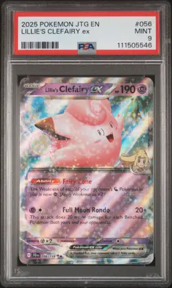 2025 POKEMON JTG EN-JOURNEY TOGETHER #056 LILLIE'S CLEFAIRY EX PSA 9 - Image 1