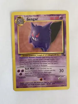 Gengar 20/62 Fossil Set Non-Holo Rare Pokemon Card - Image 1