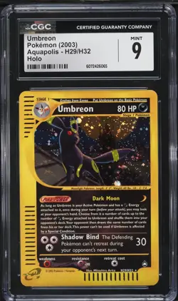 CGC 9 Umbreon Holo Rare Aquapolis 2003 Pokemon Card #H29 - Image 1