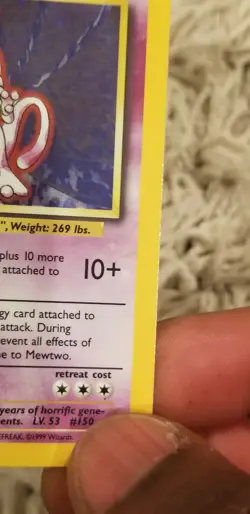 MEWTWO Holo Rare Pokemon Card 10/102 Original Base Set Near Mint Excellent - Image 4